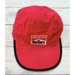 Vtg 90s Marlboro Adventure Team Hat 5 Panel Buckle Strapback Nylon Big Bill